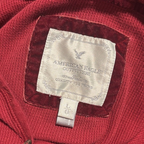 Y2K American Eagle Hooded Button‎ Henley 2000s Vintage - Picture 5 of 8